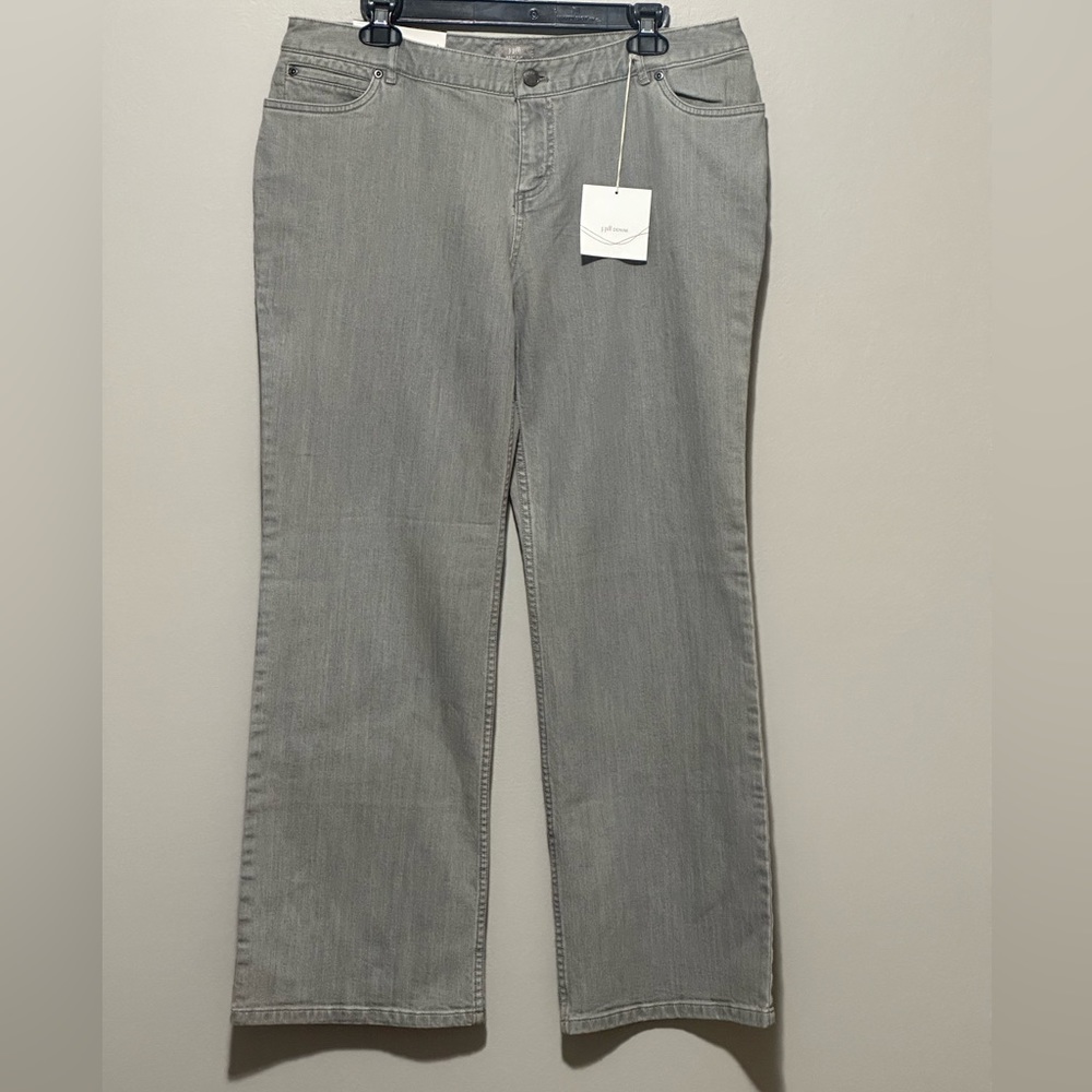 NEW J Jill Authentic Fit Boot Cut Denim Jeans Women’s Size 14P Petite Gray Wash